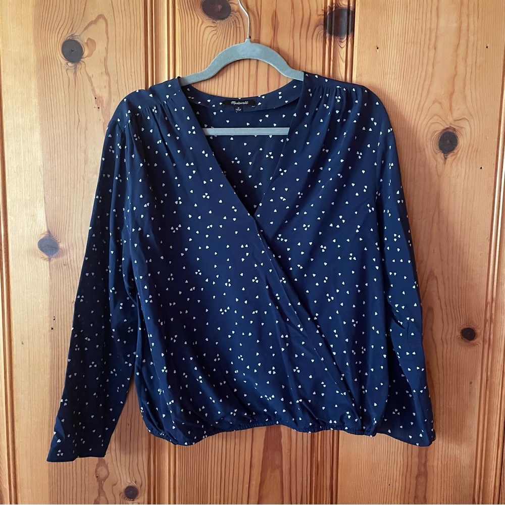 Madewell silk wrap shirt